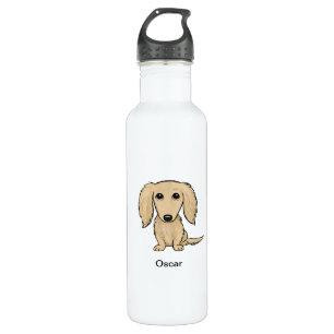 Longhaired Cream Dachshund Dog Personalized 710 Ml Water Bottle