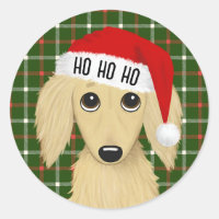 Longhaired Cream Dachshund Santa Dog Christmas