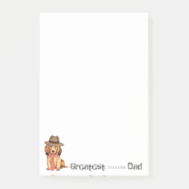 Longhaired Dachshund Dad Post-it Notes (Front)