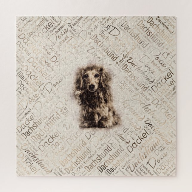 Longhaired Dachshund dog Jigsaw Puzzle (Vertical)