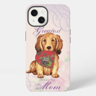 Longhaired Dachshund Heart Mom iPhone 13 Case