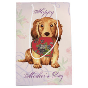 Longhaired Dachshund Heart Mom Medium Gift Bag