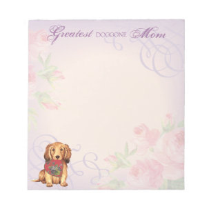 Longhaired Dachshund Heart Mom Notepad
