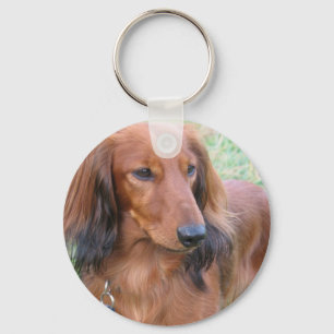 Longhaired Dachshund Keychain