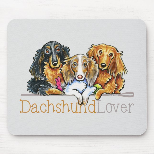 Longhaired Dachshund Lover Mouse Pad (Front)