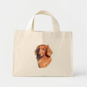 Longhaired Dachshund Mini Tote Bag