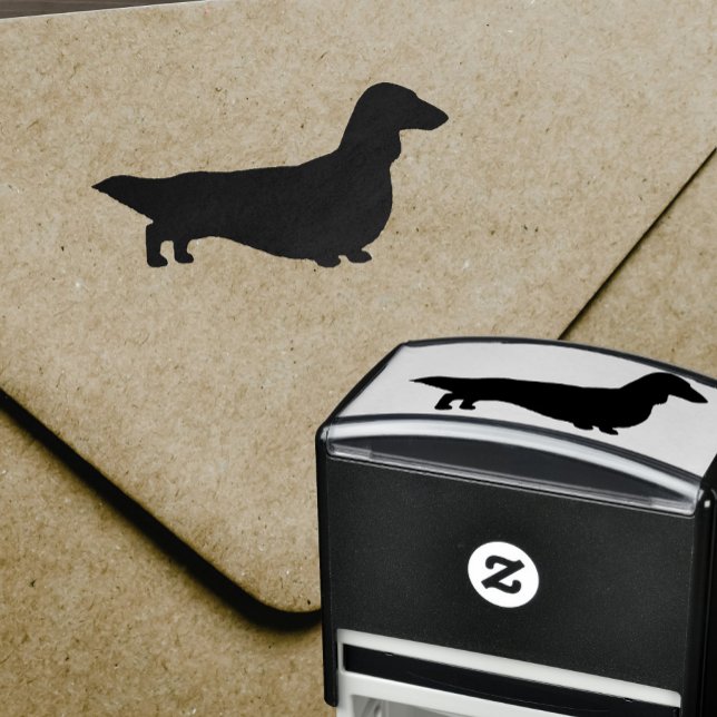Longhaired Dachshund Silhouette | Wiener Dog Self-inking Stamp (Creator Uploaded)