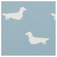 Longhaired Dachshund Silhouettes Blue and White