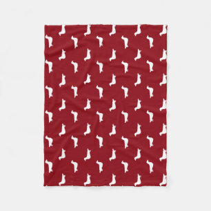 Longhaired Dachshund Silhouettes   Wiener Dogs Fleece Blanket