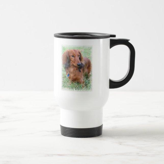 Longhaired Dachshund Travel Mug (Right)