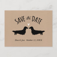 Longhaired Dachshunds Wedding Save the Date