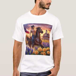Longhaired Texas Cowboy T-Shirt