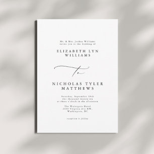 Longhand Calligraphy Wedding Invitations