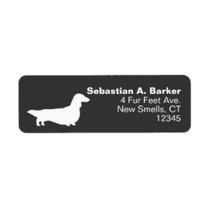 Longhhair Dachshund Wiener Dog Adresse de retour