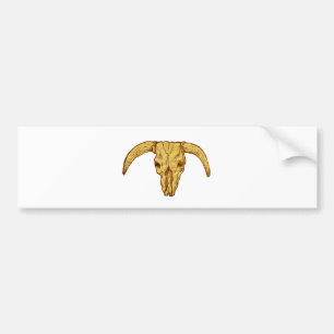 longhorn bull skull grunge texture bumper sticker