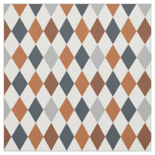 Longhorn Burnt Orange & Grey Jacquard Motif tissu