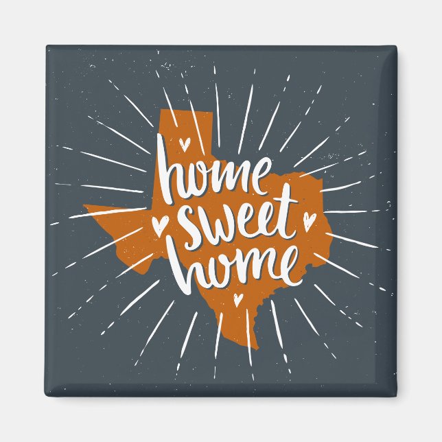 Longhorn Burnt Orange Home Sweet Home Texas Magnet (Front)