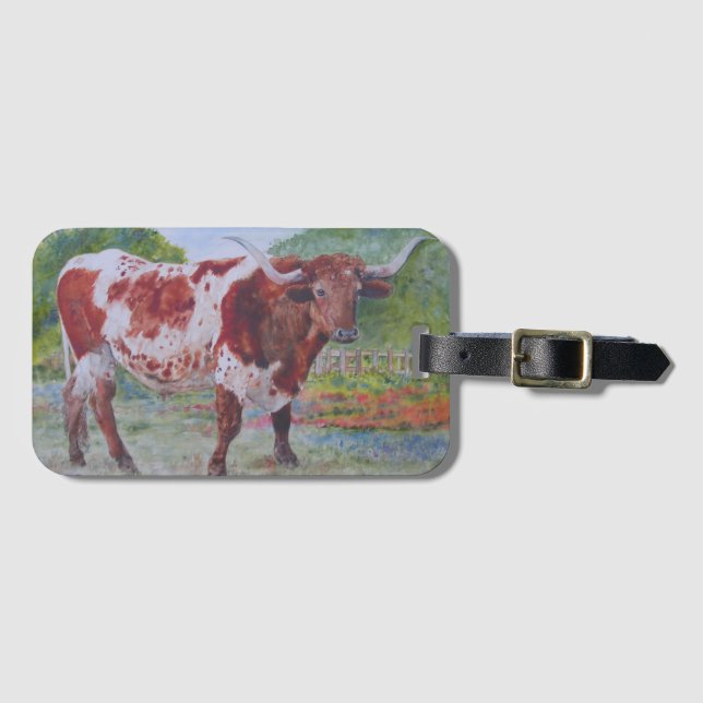 Longhorn Luggage Tag (Front Horizontal)