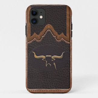 Longhorn Photo Faux Leather Tough iPhone 5/5S iPhone 11 Case