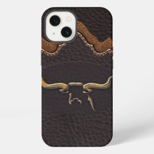 Longhorn Photo Faux Leather Tough iPhone 6 13 Case