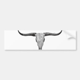 Longhorn Scull Bumper Sticker