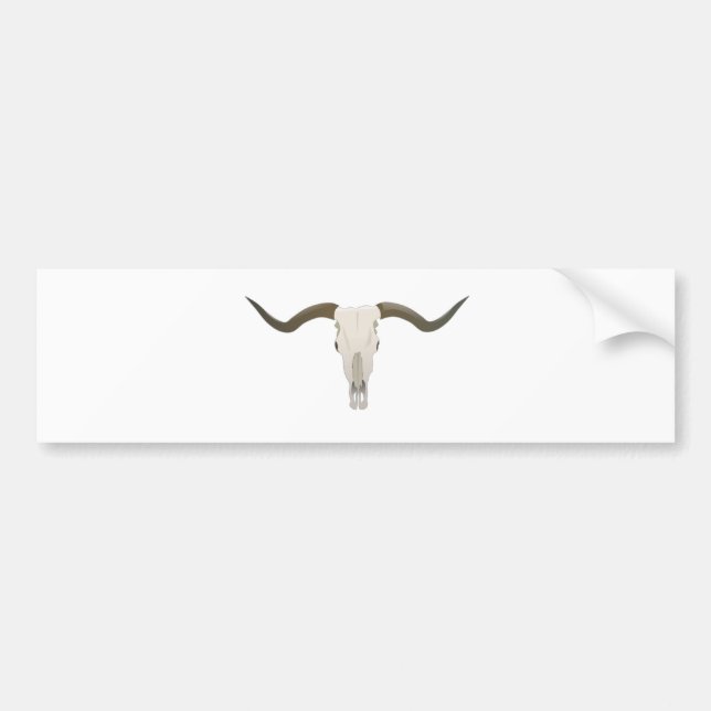 Longhorn Skull Bumper Sticker (Front)