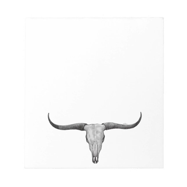 Longhorn Skull Notepad (Front)