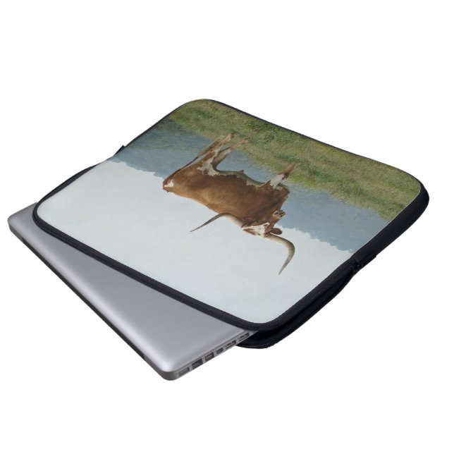 Longhorn Steer Laptop Sleeve- customize Sleeve (Front Bottom)