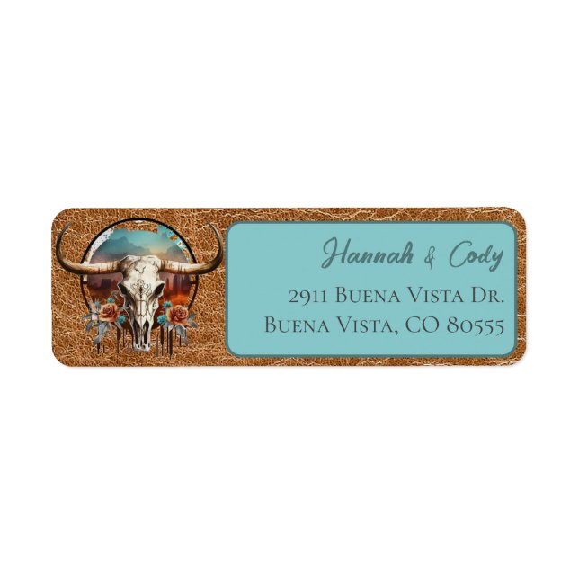 Longhorn Western Medallion Address Label (Front)