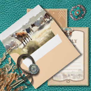 Longhorn Western Wedding Reply Card Envelope