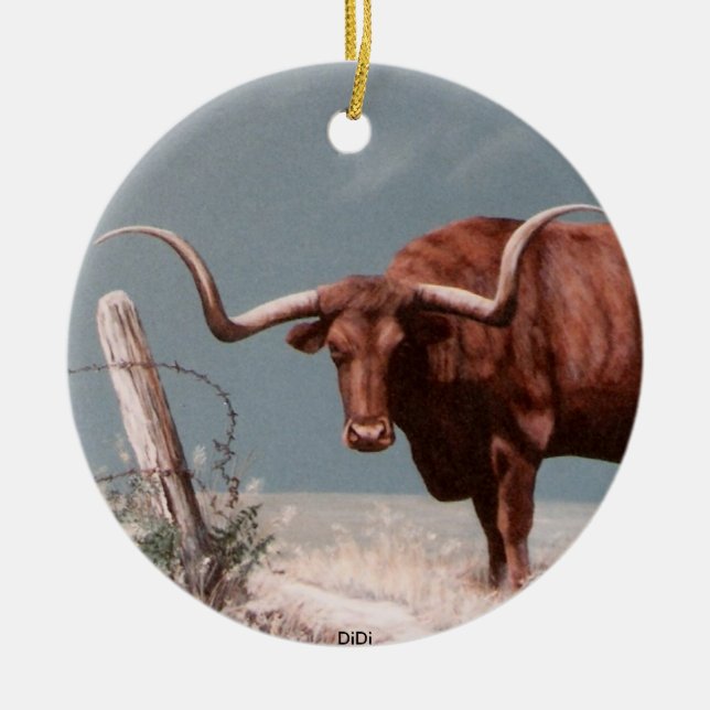 LONGHORNS by DiDi Ceramic Ornament (Front)