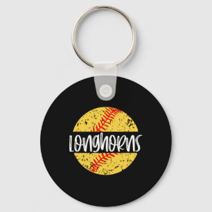 Longhorns Softll Team Mascot School Spirit Game Da Keychain