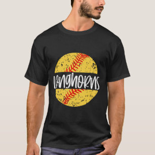 Longhorns Softll Team Mascot School Spirit Game Da T-Shirt