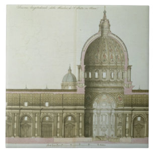 Longitudinal Cross-Section of St. Peter's in Rome, Tile