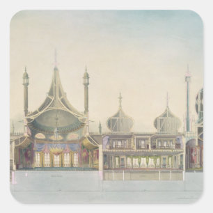 Longitudinal Section (L to R) Organ, Music Room, G Square Sticker