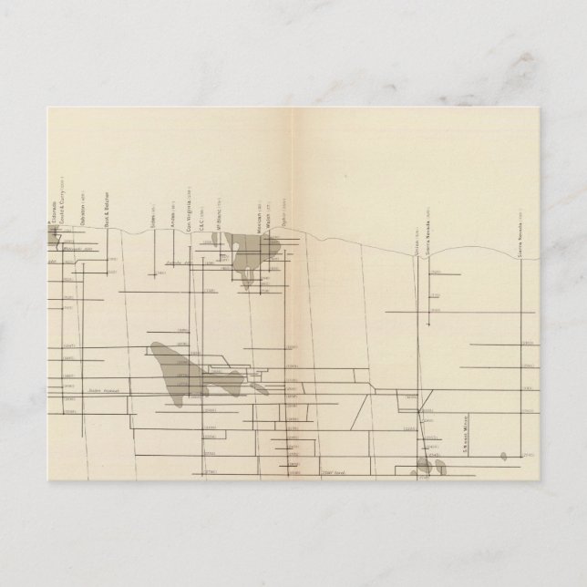 Longitudinal Vertical Projection I Comstock Lode Postcard (Front)