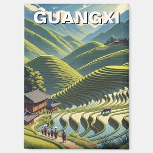 Longji Rice Terraces Guangxi China Magnet