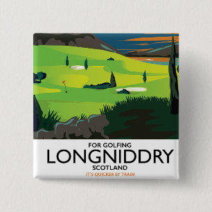 longniddry Scotland Golf travel poster 2 Inch Square Button