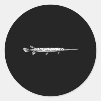 Longnose Gar Shirt Bowfin Lepisosteus Osseus Fishi Classic Round Sticker