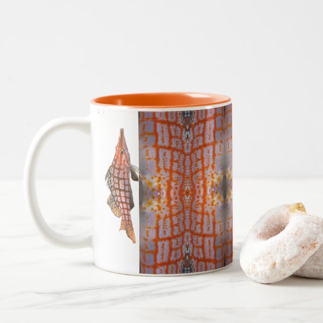 "Longnose Hawkfish II" Ceramic Coffee Mug (With Donut)