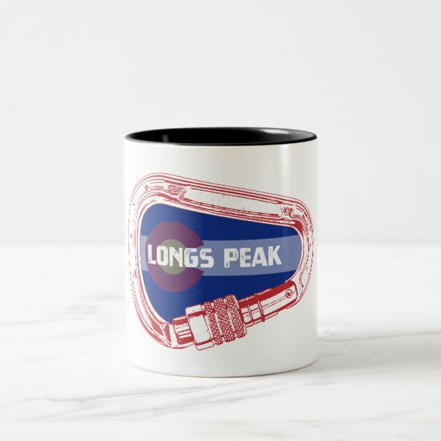 Longs Peak Climbing Carabiner Two-Tone Coffee Mug (Center)