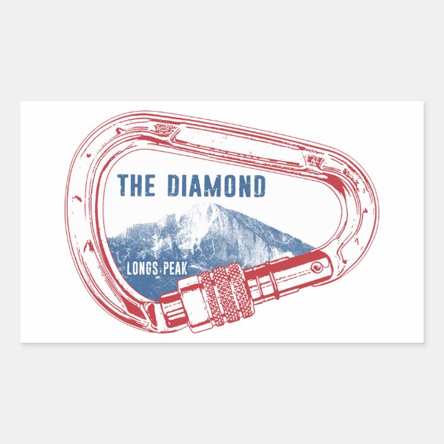Longs Peak Diamond Rock Climbing Carabiner Sticker (Front)