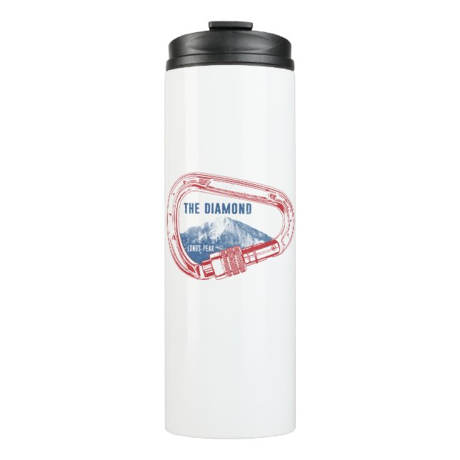 Longs Peak Diamond Rock Climbing Carabiner Thermal Tumbler (Front)