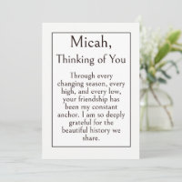 Longtime Friend Thinking of You Card, Meaningful