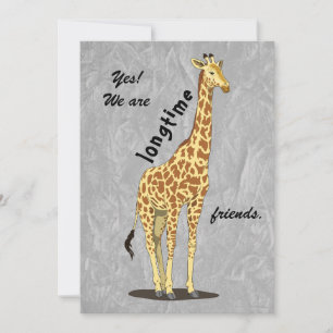 Longtime friends - with Giraffe image Holiday Card