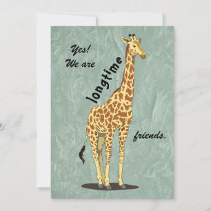 Longtime friends - with Giraffe image Holiday Card