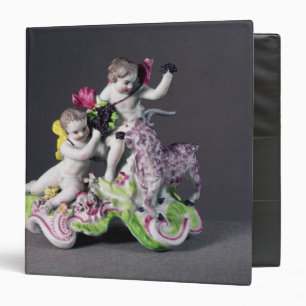 Longton Hall group, two putti with goat, c.1755 Binder