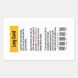 Longue Covid info autocollant papier