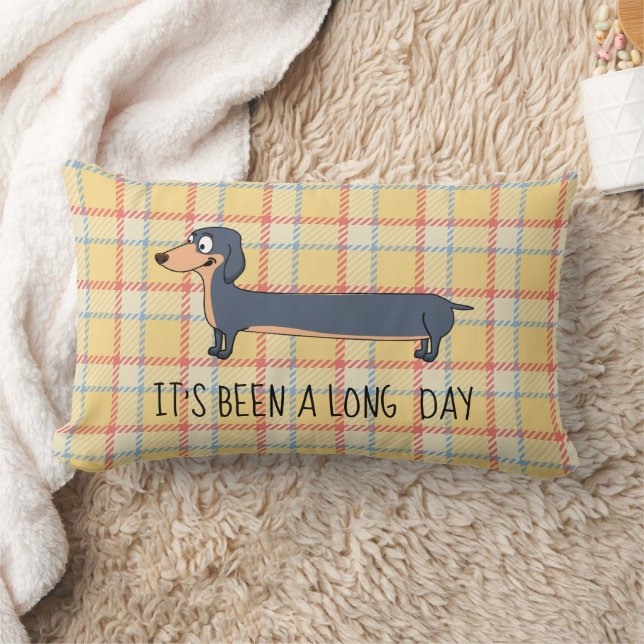 Longue journée Coussin Dachshund, Coussin Lumbar (Couverture)