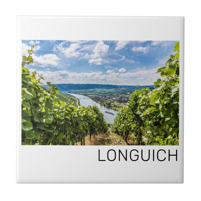 Longuich Moselle Vineyard Panorama Germany Tile (Front)